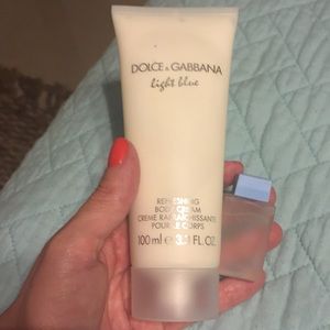 Dolce and Gabbana light blue travel set